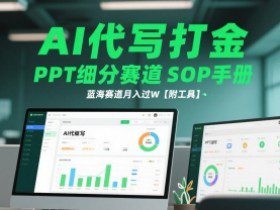 AI代写打金，PPT细分赛道SOP手册，蓝海赛道月入过W【附工具】