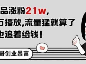 11条作品涨粉21W，条条百W播放，流量猛就算了，广告商也追着给钱