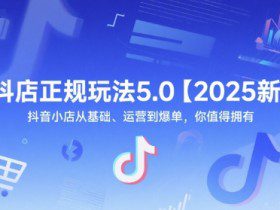 抖店正规玩法5.0【2025新】抖音小店从基础、运营到爆单，你值得拥有
