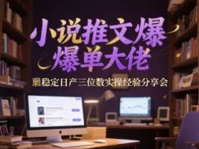 小说推文爆单大佬稳定日产三位数实操经验分享会