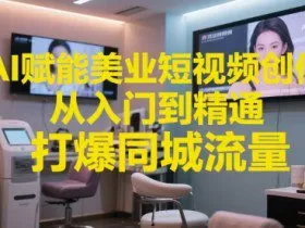 AI赋能美业短视频创作，从入门到精通，打爆同城流量，超级AI工具短视频实操落地