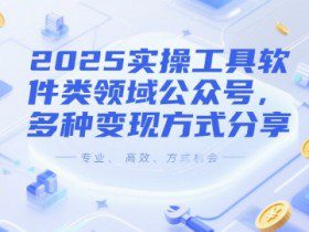 2025实操工具软件类领域公众号，多种变现方式分享