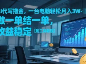 AI代写撸金，一台电脑轻松月入1-3W，做一单结一单，收益稳定【附工具教程】