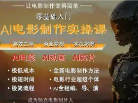 AI电影制作实操课，人人都能做电影，一台电脑全搞定