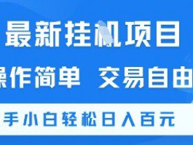 最新挂G项目，操作简单，交易自由，新手小白轻松日入100+【揭秘】