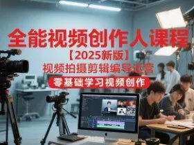 全能视频创作人课程【2025新版】视频拍摄剪辑编导运营，零基础学习视频创作