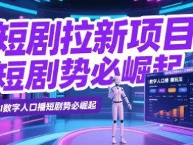 短剧拉新项目之数字人口播玩法，AI数字人口播短剧势必崛起