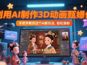 利用AI制作3D动画甄嬛传，流量爆了，手把手教你这个AI新玩法，轻松涨粉