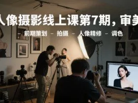 人像摄影线上课第7期，审美-前期策划-拍摄-人像精修-调色