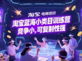淘宝蓝海小类目训练营， 竞争小，可复制性强