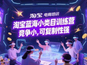 淘宝蓝海小类目训练营， 竞争小，可复制性强