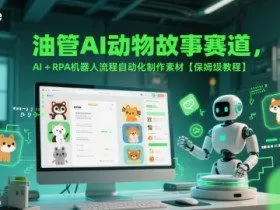 油管AI动物故事赛道，AI+RPA机器人流程自动化制作素材【保姆级教程】