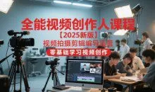 全能视频创作人2025视频拍摄剪辑编导运营，零基础学习视频创作