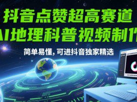 抖音点赞超高赛道，AI地理科普视频制作，简单易懂，可进抖音独家精选