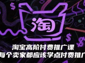 淘宝高阶付费推广课，每个卖家都应该学点付费推广