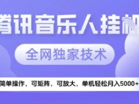 【腾讯音乐挂G】独家技术，项目红利期，可矩阵可放大，稳定月入5k+【揭秘】