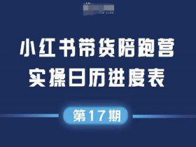 小红书第17期带货陪跑营，不囤货，无不直播，无不投流，通过选品+笔记内容+测品+笔记铺量+矩阵运营打爆款