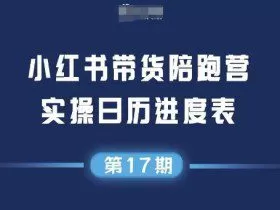 小红书第17期带货陪跑营，不囤货，无不直播，无不投流，通过选品+笔记内容+测品+笔记铺量+矩阵运营打爆款