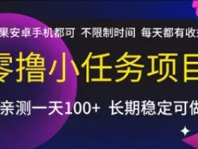 零撸小任务项目，苹果安卓手机都可以做，不限制时间，每天都有收益【揭秘】