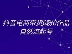 抖音电商带货0粉0作品自然流起号，抖音电商教程