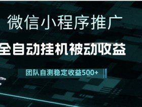 小程序推广项目最新3.0，上手简单，长期稳定，独家引流方法，让你真正实现睡后收入【揭秘】
