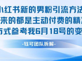 小红书全新男粉引流实操方法，日引流100多精准男粉