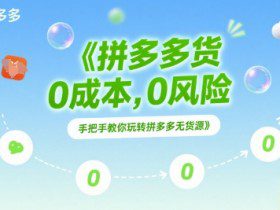 拼多多无货源项目，0成本，0风险，手把手教你玩转拼多多无货源