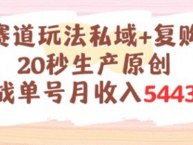 养生赛道玩法私域+复购类型，20秒生产原创实战单号月收入5k+