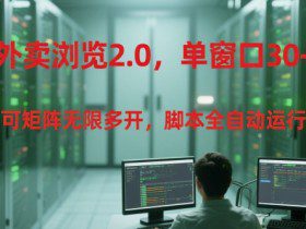 外卖浏览2.0，单窗口30+可矩阵无限多开，脚本全自动运行【揭秘】