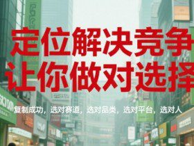 定位解决竞争，让你做对选择，复制成功，选对赛道，选对品类，选对平台，选对人