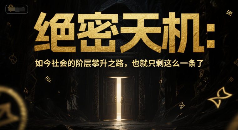 付费文章：绝密天机：如今社会的阶层攀升之路，也就只剩这么一条了