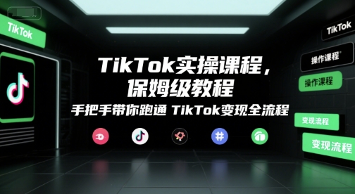 TikTok实操课程,保姆级教程,手把手带你跑通TikTok变现全流程