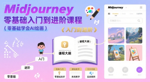 midjourney零基础入门到进阶课程,零基础学会AI绘画