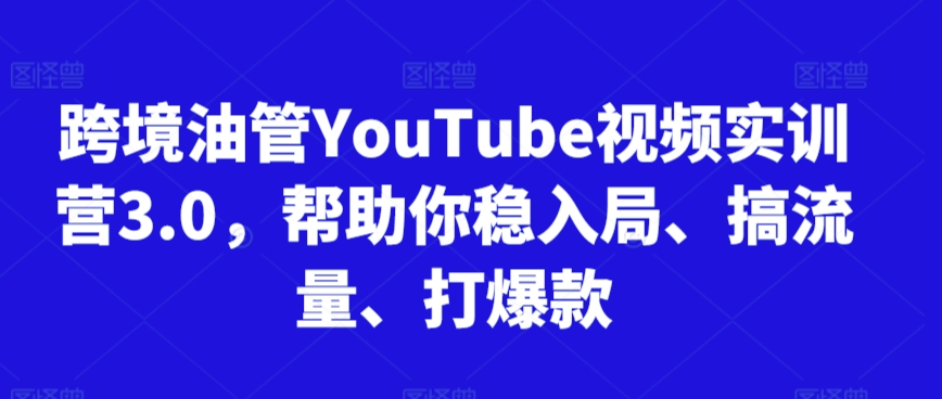 阿蔺Leo跨境油管视频实训营3.0,帮助你稳入局、搞流量、打爆款(更新2025)