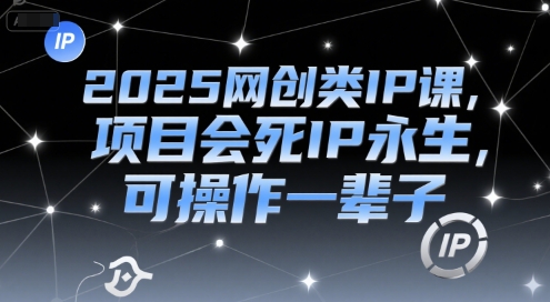 2025网创类IP课,项目会死IP永生可操作一辈子