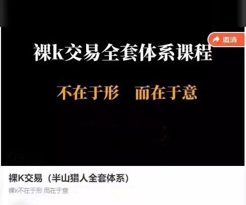 裸K交易(半山猎人全套体系)视频课 裸K不在于形而在于意