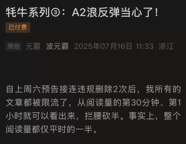 波元霸250716付费文 牦牛系列3：A2浪反弹当心了