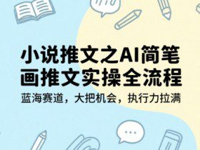 小说推文之AI简笔画推文实操全流程，蓝海赛道，大把机会，执行力拉满