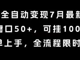 小说全自动变现7月玩法，单窗口50+，可挂100窗口，简单上手，全流程限时公布【揭秘】