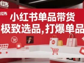 小红书单品带货，极致选品，打爆单品