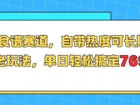 减肥食谱赛道，自带热度可长期运营，养老玩法，单日轻松搞定769