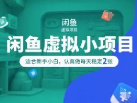 闲鱼虚拟小项目，操作简单，适合新手小白，认真做每天稳定2张