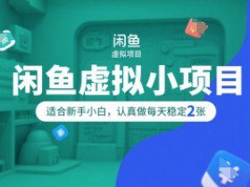 闲鱼虚拟小项目，操作简单，适合新手小白，认真做每天稳定2张
