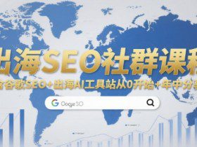 出海SEO社群课程，包含谷歌SEO+出海AI工具站从0开始+年中分享等