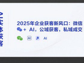 AI实体获客，2025年企业获客新风口：微信+ AI，公域获客，私域成交