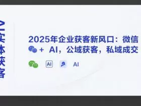 AI实体获客，2025年企业获客新风口：微信+ AI，公域获客，私域成交