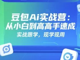 豆包Ai实战营：从小白到高手速成，实战跟学，现学现用