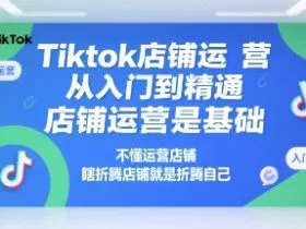 Tiktok店铺运营从入门到精通，店铺运营是基础，不懂运营店铺，瞎折腾店铺就是折腾自己