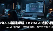 鬼鲛先生krita ai基础课程+Krita ai进阶课程，从入门到精通，电脑端操作，新手老手都可以学