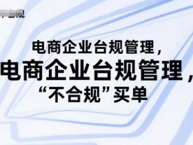 电商企业台规管理，别让你的公司为“不合规”买单